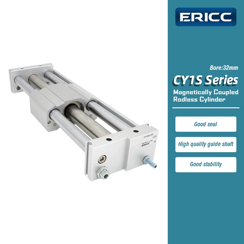 Séria CY1S Magneticky spojená tyčový posúvací posúvací posúvací ložisko Valček 32 mm zdvih 50-600 mm CY1S32-100Z CY1S32-300Z