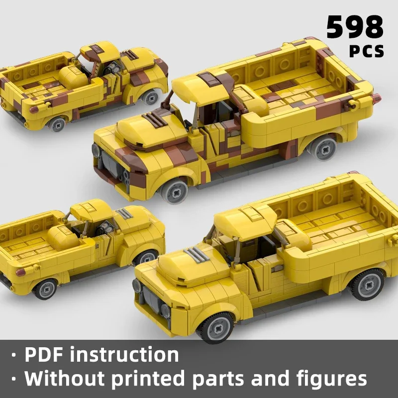 Séria jadrového žiarenia Game Pickup Bricks Truck For Game Fans Gift Blocks MOC Car Jadrová vojnová scéna príslušenstvo vozidlo