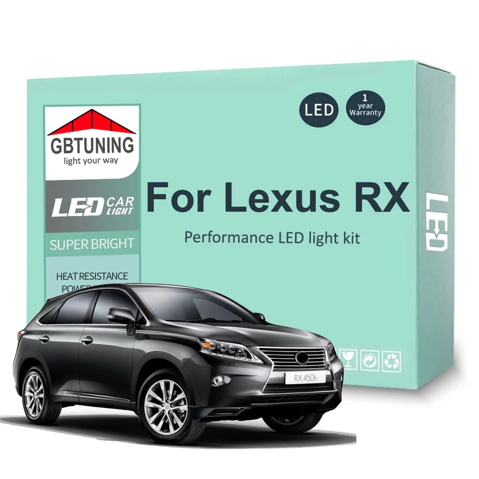Súprava LED interiérovej žiarovky pre LEXUS RX 300 330 350 270 400H 450H RX300 RX330 RX350 RX270 RX400H RX450 ČÍTANIE AUTOMOBILOVÝCH LAMP CANBUS