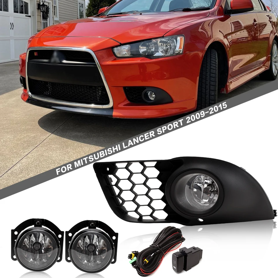 Súprava na aktualizáciu hmly predného nárazníka pre Mitsubishi Lancer Sport 2009-2015 Verzia Dodatočný spínač FOGLEGTH SETING + zapojenie