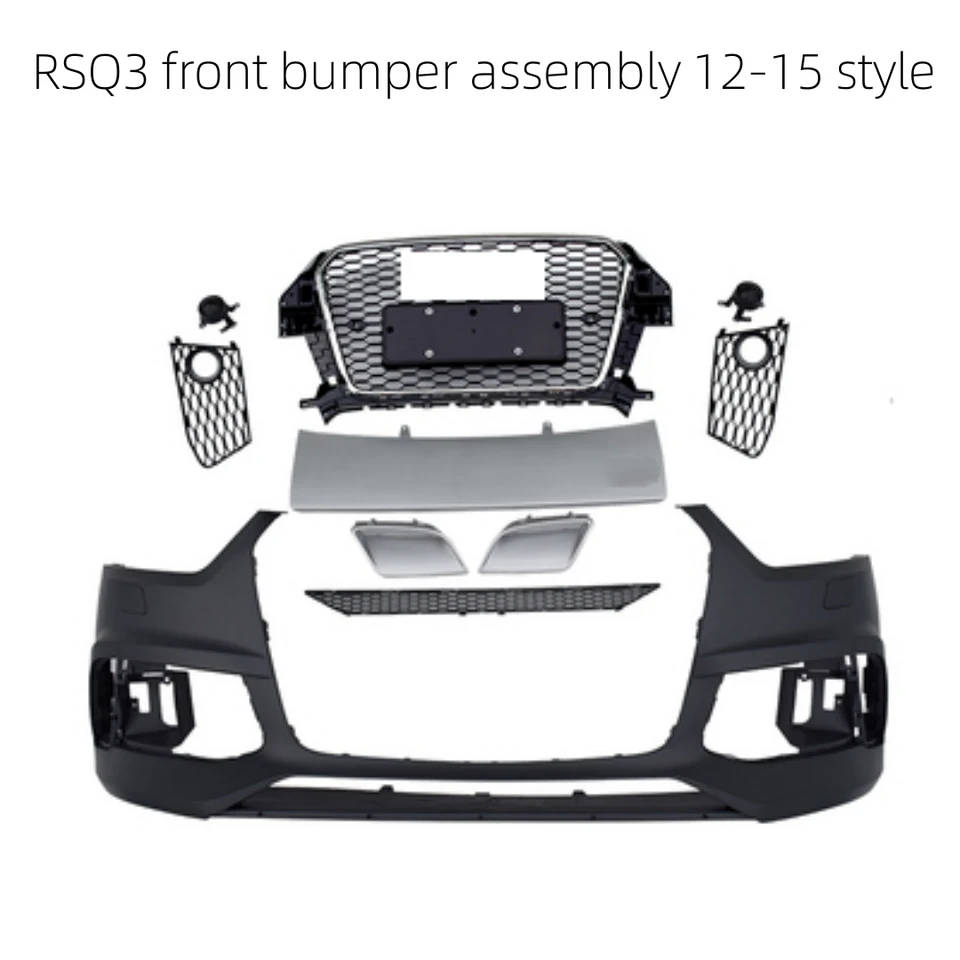 Súprava na karosériu pre Audi Q3 2013-2021 Inovácia na predný nárazník v štýle RS Gril Grill Maska FOG LAMP Net LISTNÉ RÁM