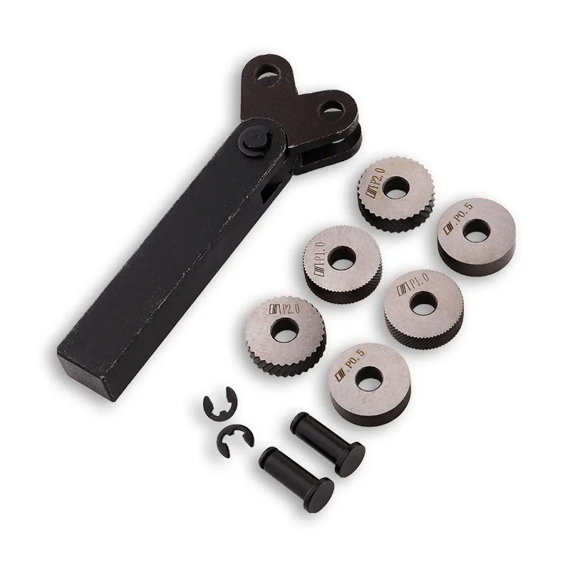 Súprava s dvojitým kolesom KNURLING Súprava 7ks 0,5 mm 1 mm 2 mm diagonálne lineárne ihrisko Knurl set oceľový sústruhový súprav