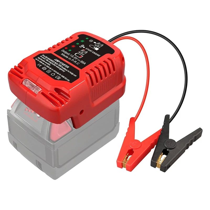 Súprava skokových káblov pre skok pre skok pre Milwaukee M18 18V, kábel 11awg 18 V, napájacia batéria, skokový štartovací adaptér Auto Booster kábel
