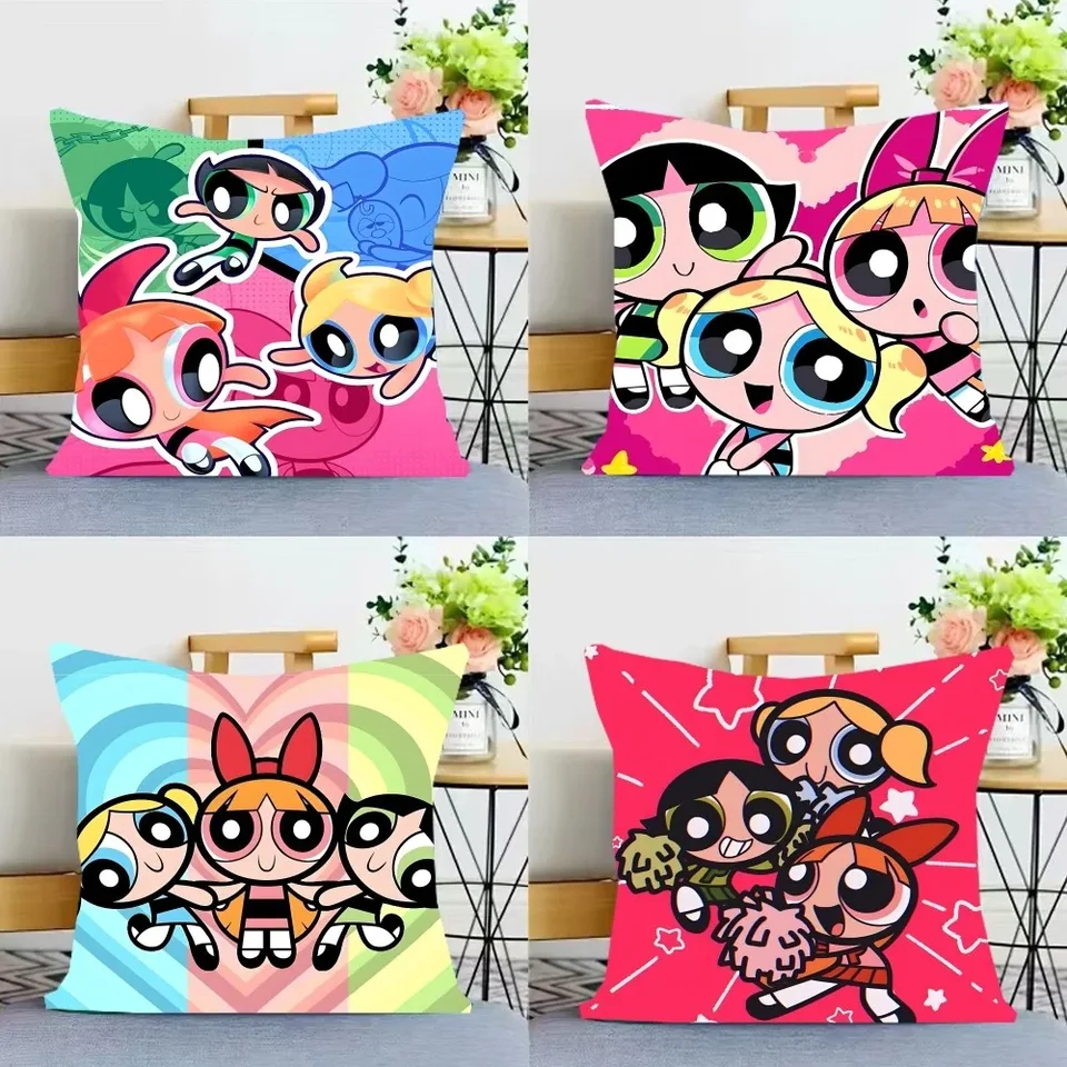 T-p-Powerpuff Girls vankúš vankúš Hádzanie vankúšov pokrývať Nordic Vintage vankúše kryty domácej obývacej izby pohovky na pohovku