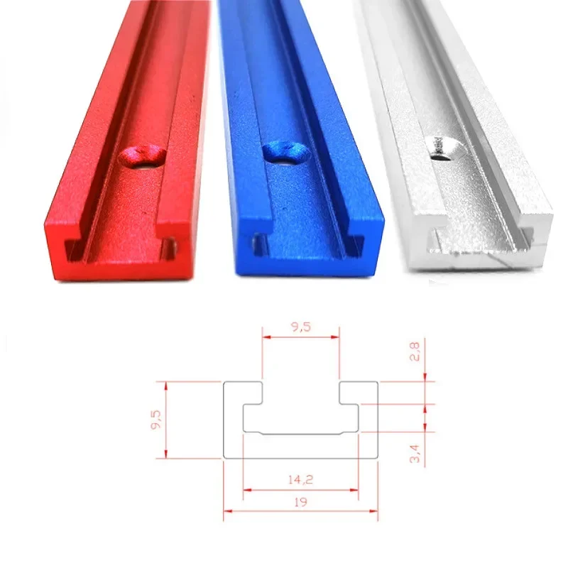 T-Slot T-Track T Screpping Strict Slot Miter Track Jig 300-500 mm skľučovadlo 19x9,5 mm stolný stolový stolový stolík Woodworking Tool Woodworking