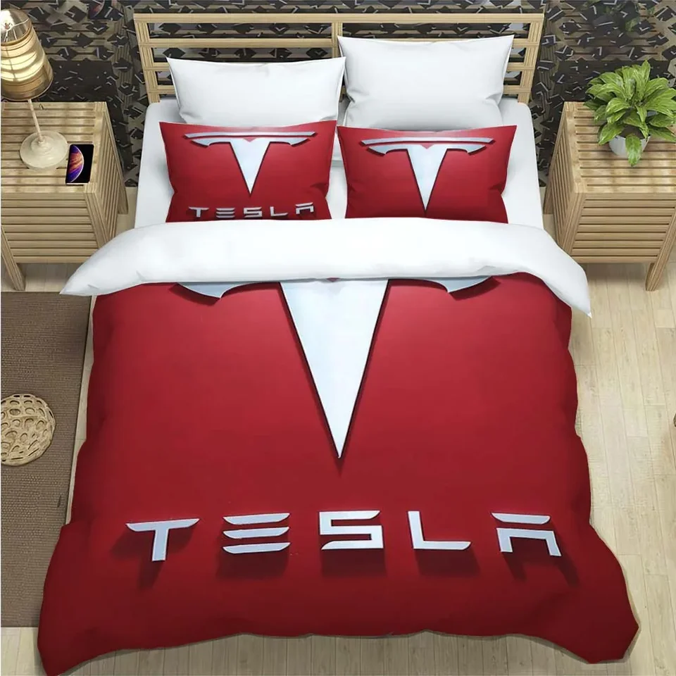 T-Tesla vzorový kryt prikrývky s vankúšmi vankúšom 3D digitálna tlačiareň