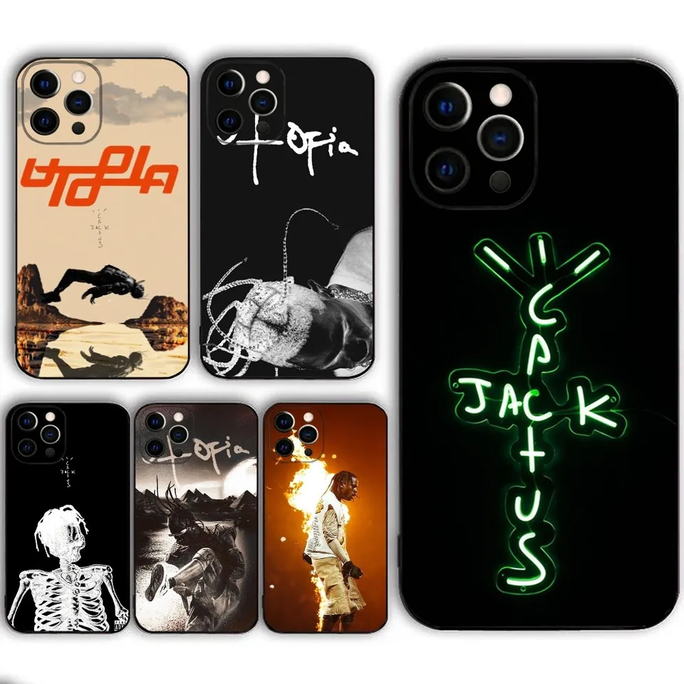 T-Travis S-Scott Cactus J-Jack Telefón pre iPhone 15,13,14,12, Mini, 11, XR, X, XS Pro Max 8, 7 Plus zadný kryt