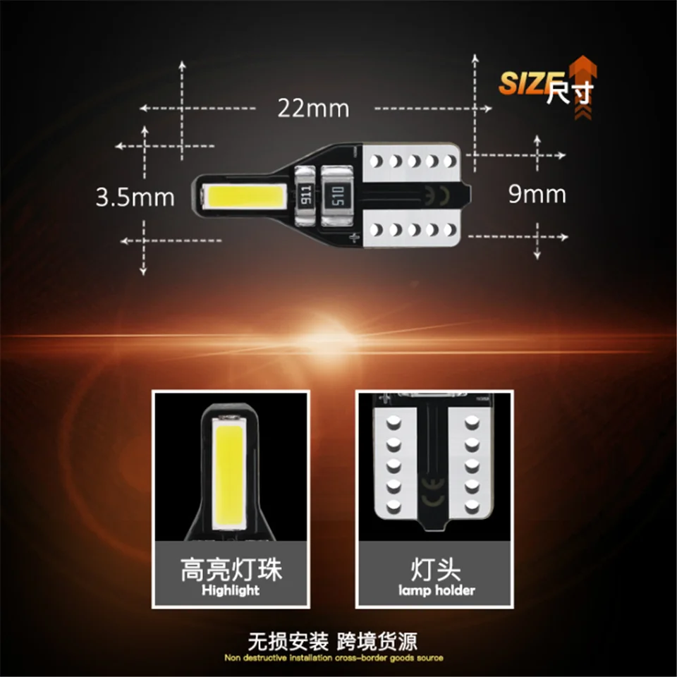 T10 194 168 W5W LED žiarovka Vnútorné svetlo pre Renault Koleos Fluenec Kangoo Latitude Sandero Kadjar Captur Talisman Megane
