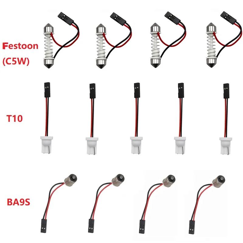 T10 adaptér pre auta LED svetlo LED panel Stop Lamp Connector T10 BA9S T4W Festoon na káble drôtových konektorov ružových konektorov