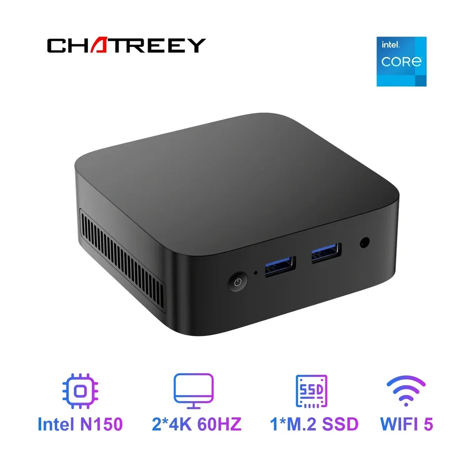 T10 Mini PC Intel Twin Lake N150 Windows 11 Ultra Small vreckový počítač Dvojitá SSD Plná funkcia typu C 4K 60 Hz RGB Výstup