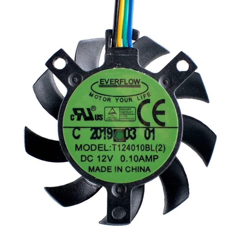 T124010BL （2） Priemer 37 mm diery 30x30x23mm 12V 0,10A 4pin Dual guľôčkové ložisko chladiaci ventilátor pre priemyselný počítač CPU