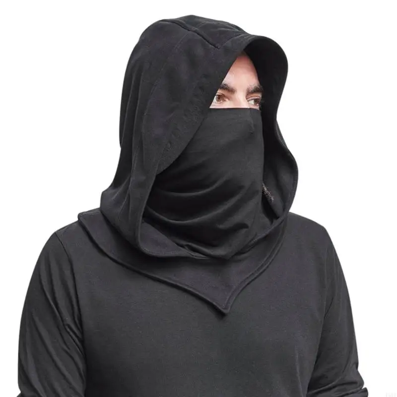 T5UF s kapucňou Balaclavas Stredoveký klobúk so závojom s kapucňou šál proti kvapke