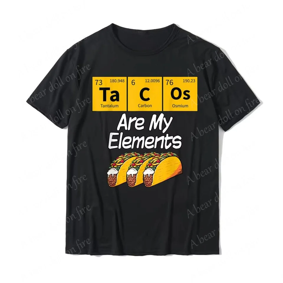Taco chémia Periodická stolová veda bavlna posádka s krátkym rukávom Tričko Pánske a dámske letné oblečenie Teen Teen Fashion Top