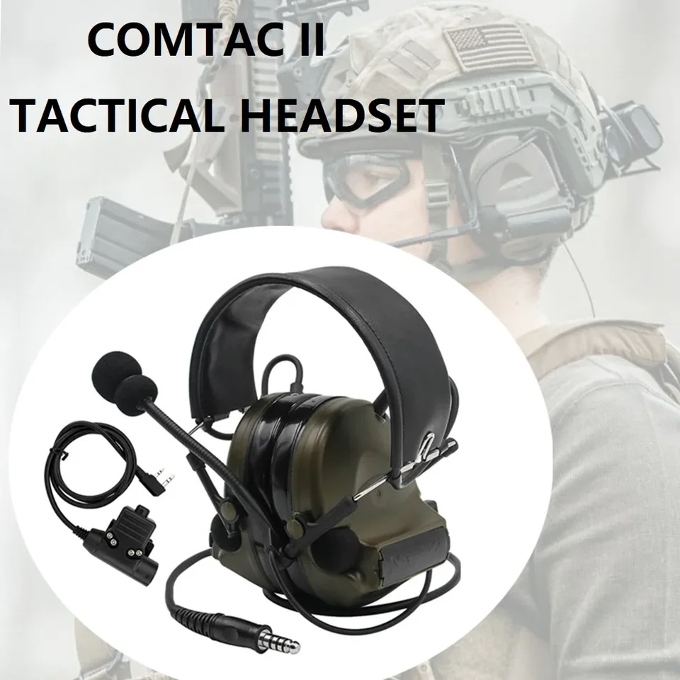 Tactical Comta 2 náhlavná súprava aktívna ochrana sluchu streľba poľovníctvo Comta II slúchadlá a taktické U94 PTT pre Baofeng Radio Radio