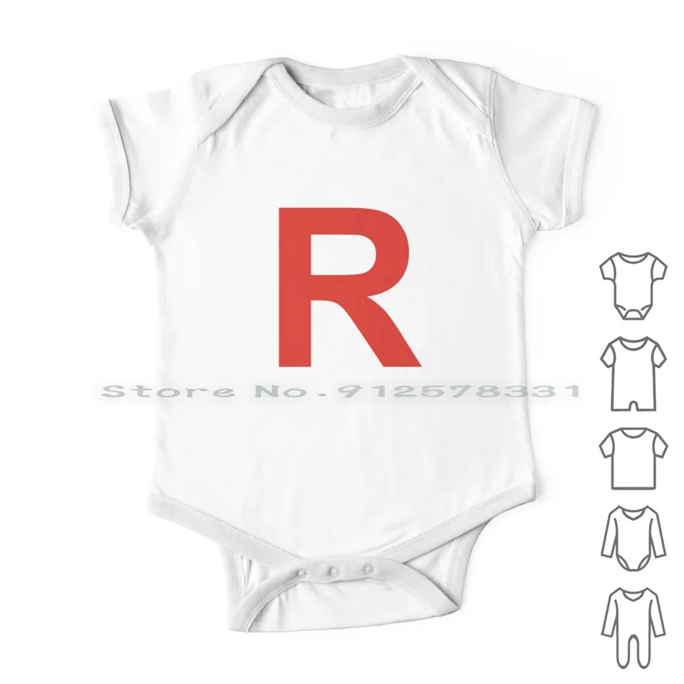 Taem Rocker Novonarodené detské oblečenie Rompers Cotton Swizuits Team Rocket Pokeball Anime Game Ash Dojčiatko s dlhým rukávom bez rukávov