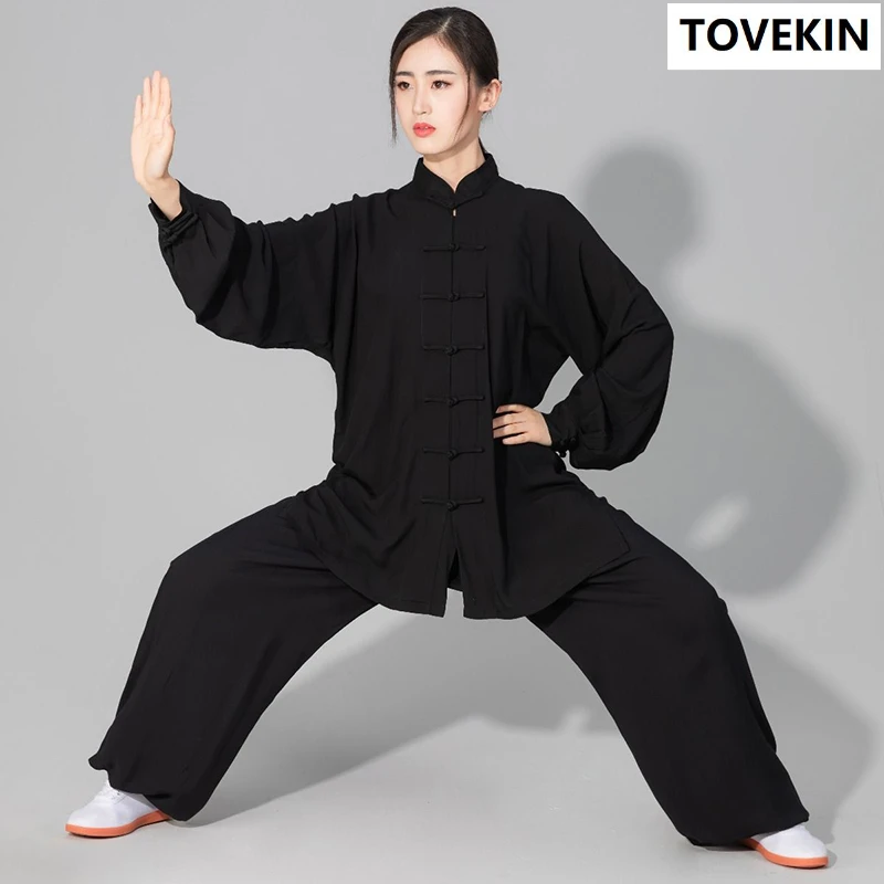 Tai Chi Kung Fu Soft Cotton Suit pre mužov a ženy, uniforma bojových umení, bunda a nohavice krídla