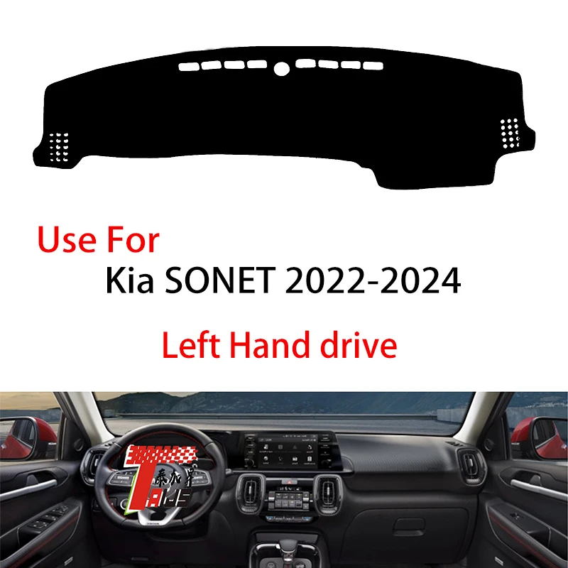 Taijs Factory Vysoko kvalitný kryt na flanel Dashboard pre Kia Sonet 2022-2024
