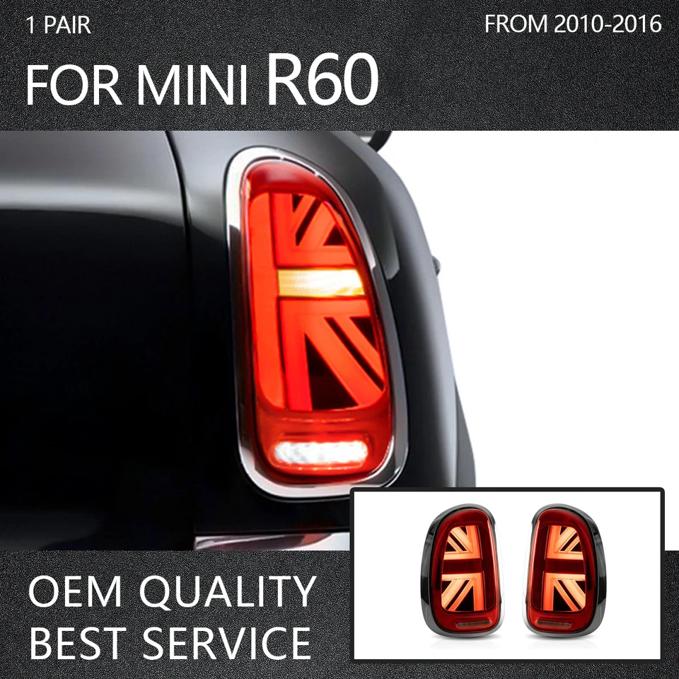 Taillights LED LED pre auto pre BMW 2011-2016 Mini R60 Tail Lights Montáž Cooper Countryman Union Jack zadná žiarovka