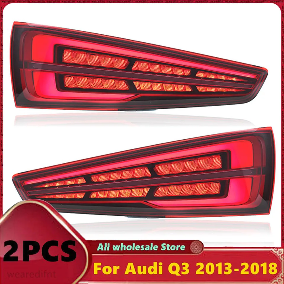 Taillights pre autá pre Audi Q3 Taillight 2013-2018 LED chvost Tail Light DRL zadná žiarovka FOG LAMP OUT Zadná spätná brzda