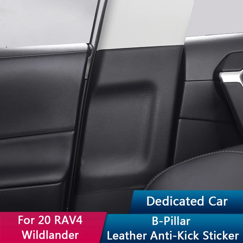 Tajian Car B Pillar Anti-Kick Mat 1Pair Leather Beat Be Cushion Ochranná nálepka Dekorácia pre Toyota Rav4 2020-2022