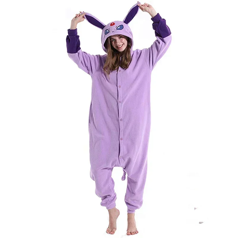 Takara Tomy Dospelý espeon Onesies kigurumi cosplay kostým halloween zimné pyžamy vianočné dámske oblečenie Sleewear