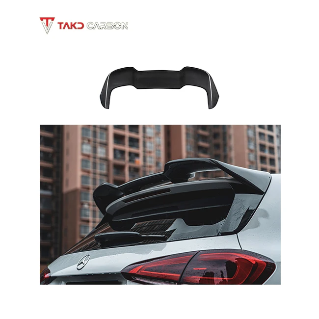 TAKD HOT STYLE Skutočné suché uhlíkové vlákno Elektrický spojler Krídle Univerzálny spojler kufra pre autá pre Benz AMG A35 W177