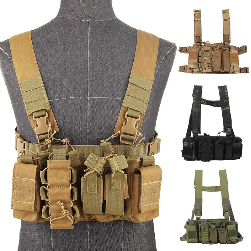 Taktická ruka na hrudi Molle Airsoft Vojenská vesta Funkčné funkčné obojsmerné Walkie Talkie Držiteľ s puzdrom na puzdro na puzdro časopisu