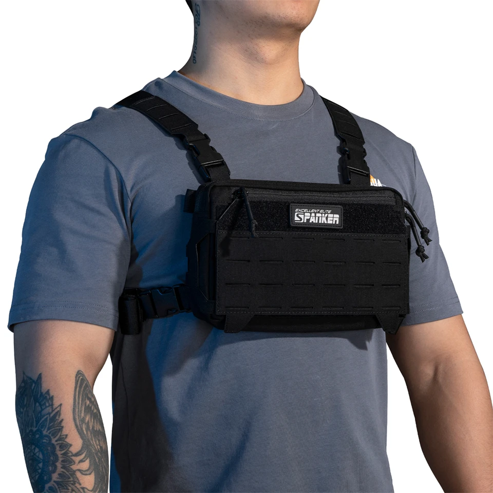 Taktická vesta hrudník balíček batohový batoh vonku vonkajšie vysielačky Talkie balenie Púch na hrudník Hunting Camping Sling Bag