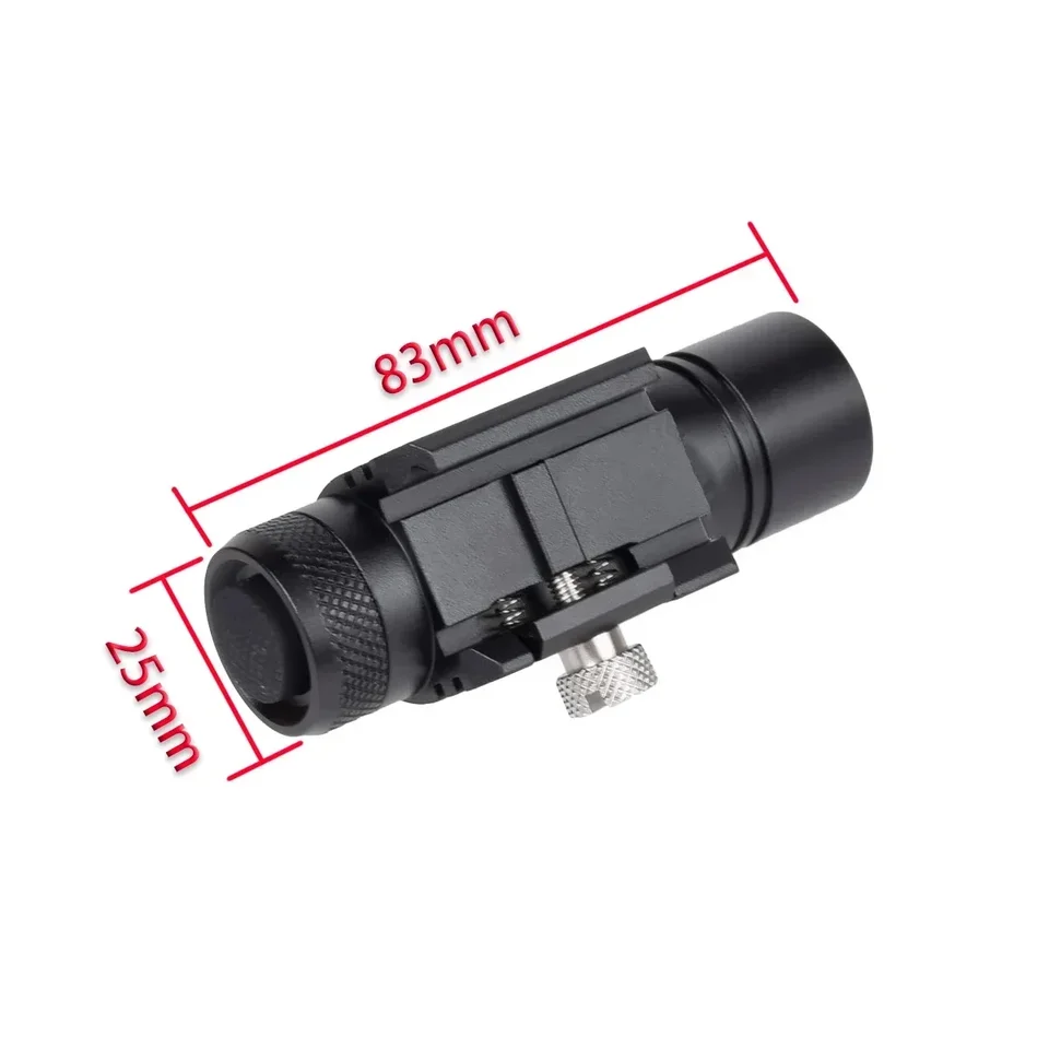 Taktická zbraň pištoľ konštantná silná ľahká kovová Mini LED baterka na lov 20 mm picatinny Rail Rifle Ar15 M4