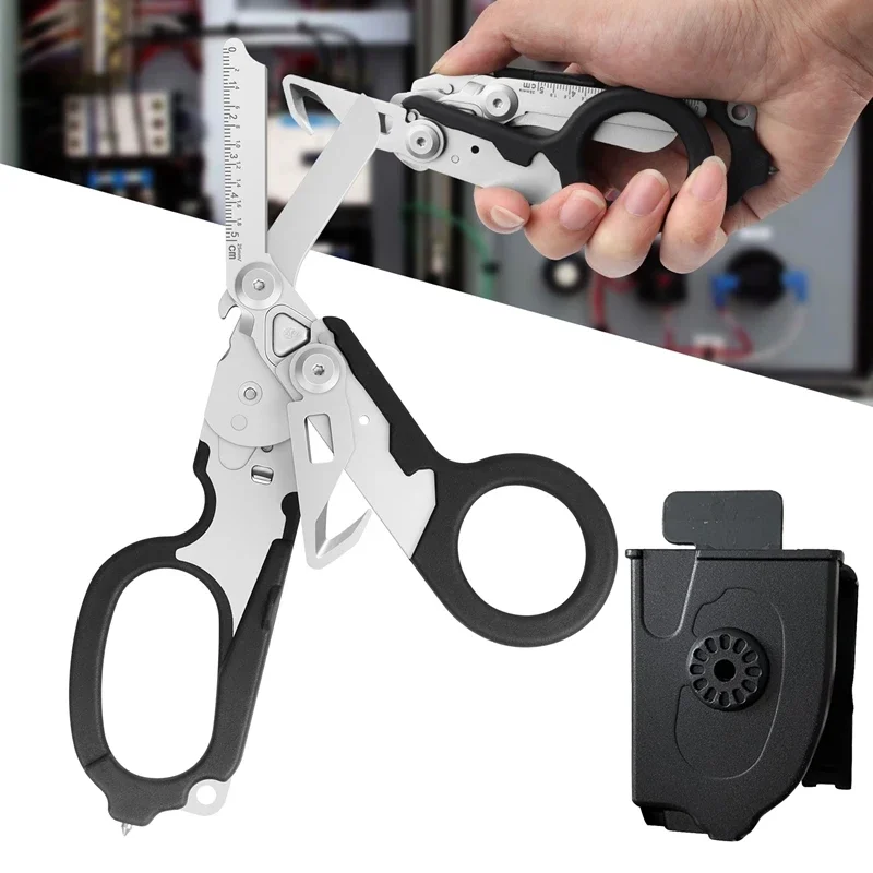 Taktické 6 IN1 Multifunkčné lekárske reakcie na núdzovú situáciu Raptors Shears Strihble Scissors Kliešte vonkajšie vybavenie prežitia nástroja