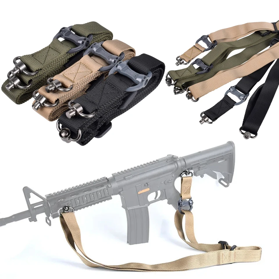 Taktické nastaviteľné pušky MS4 Sling Gun QD kovový remienok Stočná nylon 2 body zbraň Multi misia vydanie Airsoft Hunting Sling