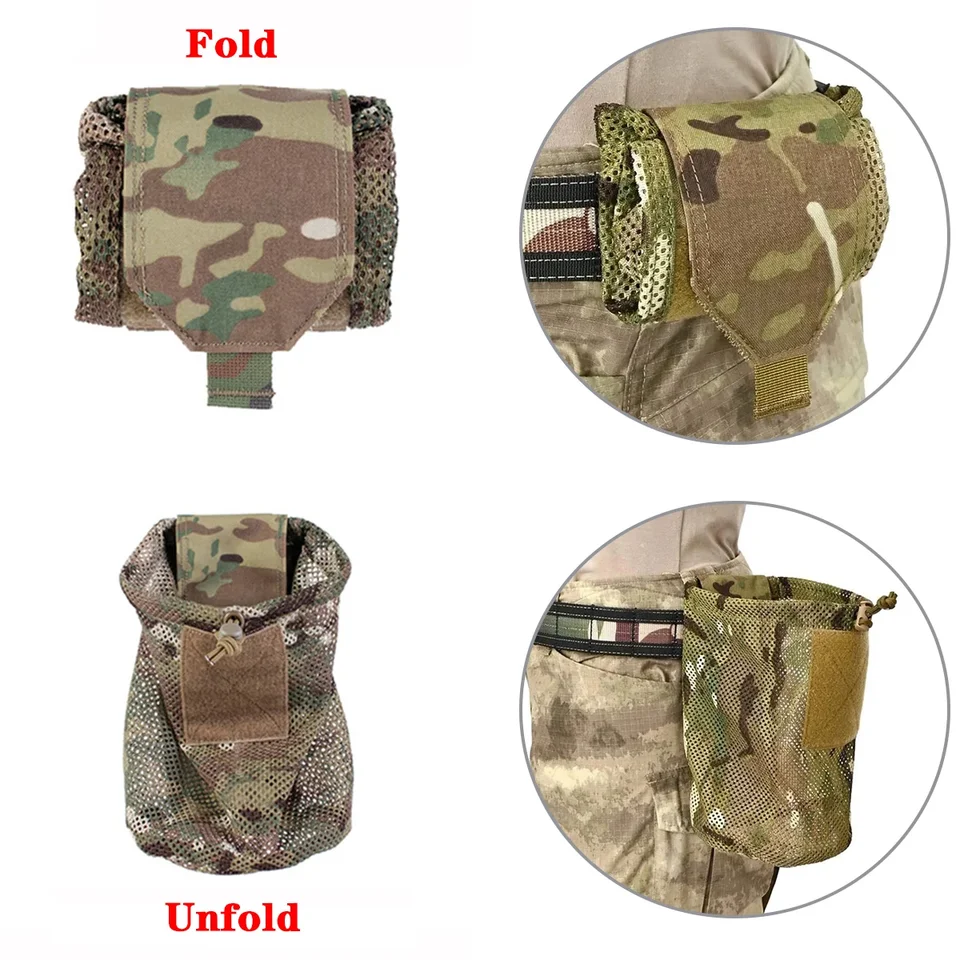 Taktické rolu-rope Mag Mesh Dump Petouch Skladacie časopis vrecko EDC Huncing Gun Bags Outdoor Sport Hunting Gun Accessories
