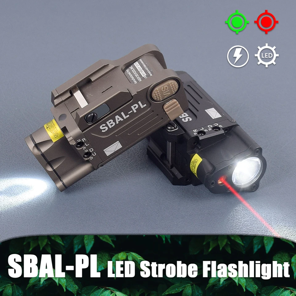 Taktické Sbal-pl-plk biele svetlo Strobe baterka konštantná červená bodka zbraň pištoľ Glock 17 18c visiaci skaut LED svetlo 20 mm koľajnica