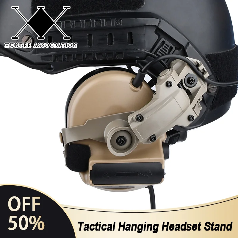Taktické závesné náhlavné stojany na stojan na náhlavnú súpravu rýchla rotácia Wendyt Helmet Rail Shooting Hunting For Comtac II Sordin Adapte pre slúchadlá