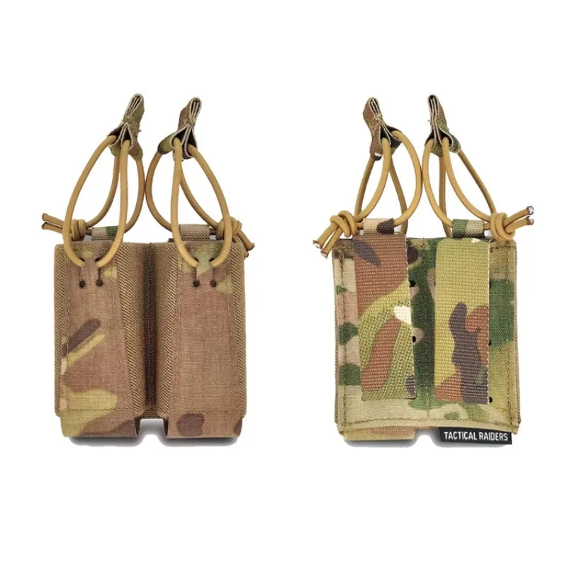 Taktický 9 mm časopis Airsoft Plate Carrier Double Mag Bag Multicam Elastic Elastic Onsry Molle Petch Petrové doplnky