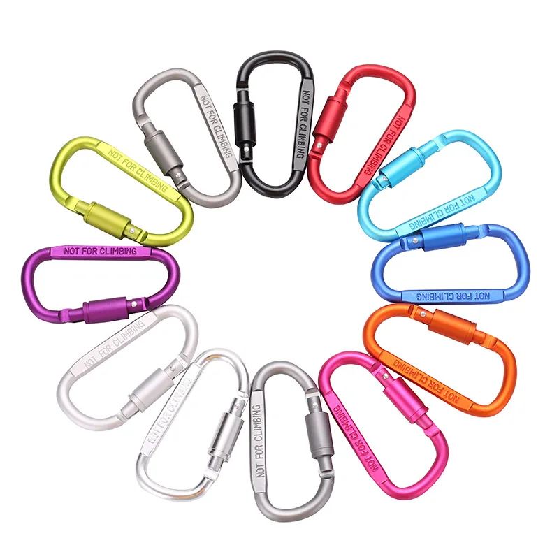 Taktický d Keychain Carabiner Clip Set hliníková zliatina Turistické háčiky rybárske karbin pracky karibiner držiak na kemping keychain