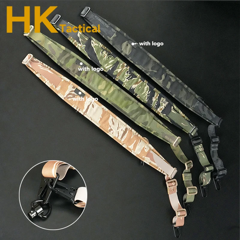 Taktický dvojbodový airsoft popruhový popruh 500D Nylonový materiál nastaviteľný 100-135 cm viacúčelové ramenné popruhy na poľovníctvo