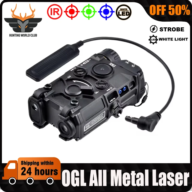 Taktický ogl kovový laser ir červená zelená modrá bodka zameraná laser biela LED LED lovec Scout Scout Airsoft Airsoft diely pre 20 mm picatinny Rail