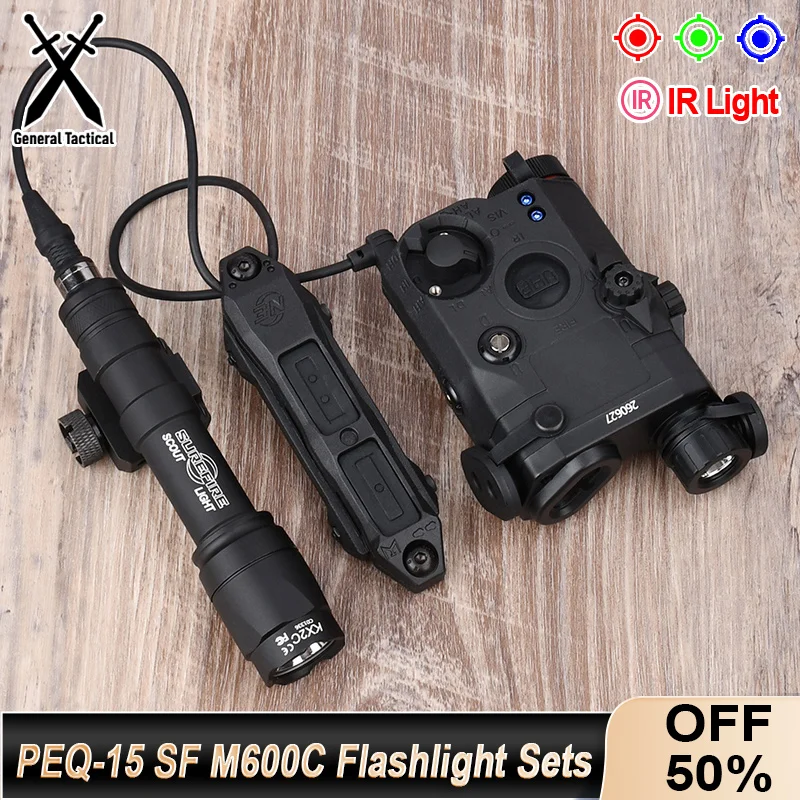 Taktický PEQ 15 SF M300A M600C baterka Airsoft Pištoľové vybavenie Accsesory Accsesory Vojenská vysoká energia Red Dot Green Blue Laser