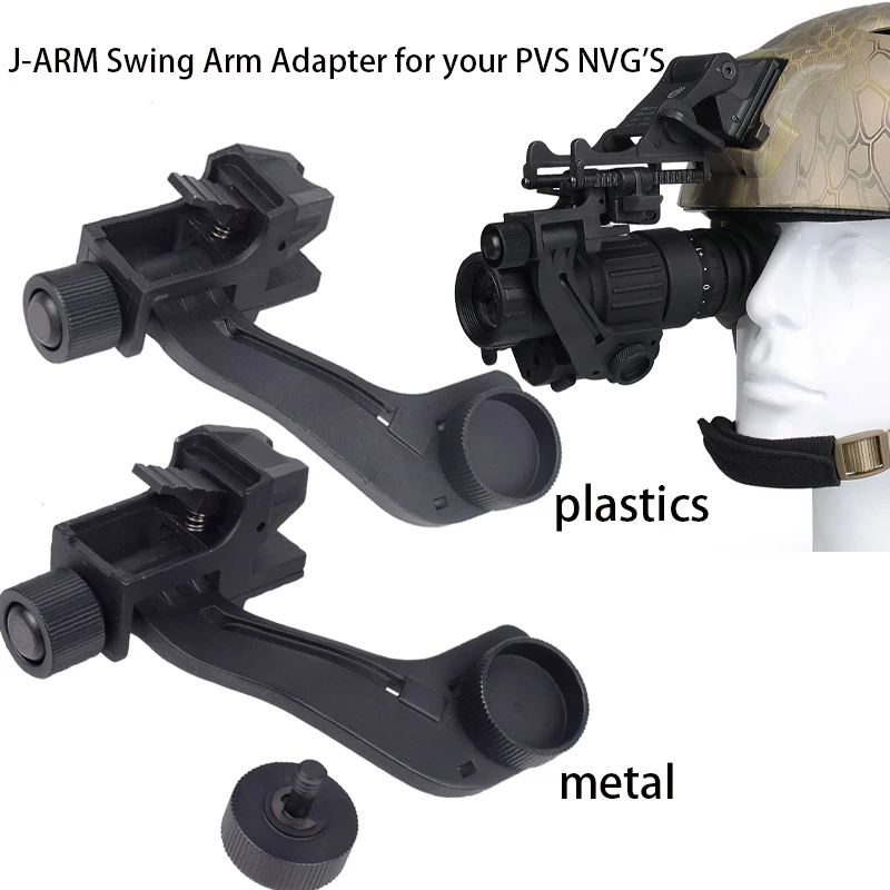 Taktický plastový kovový kov J Arm NVG Mount Adapter prilby na poľovníctvo Airsoft PVS 14 Nočné videnie okuliare Fit Mich Fast M88