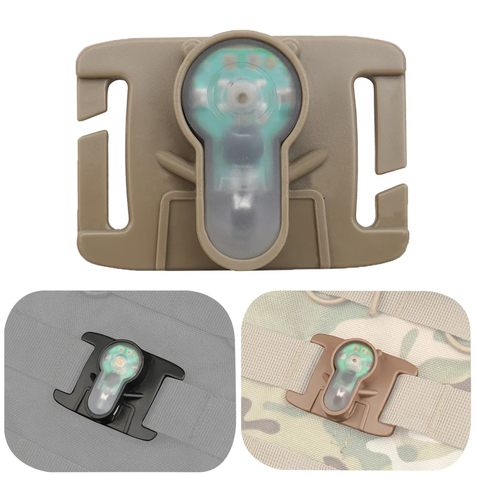 Taktický signál svetlo Molle Webbing Typ pre lovecký batohový batohový signál Svetl vodotesný bicykel bezpečnostné svetlo
