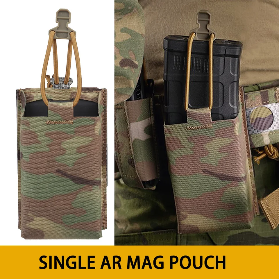 Taktický singel 556 223 Magazine puzdro Ksar Kwik Ar M4 M16 Rifle Molle Mag Carrier s vložením bungee šnúry ferro štýl airsoft