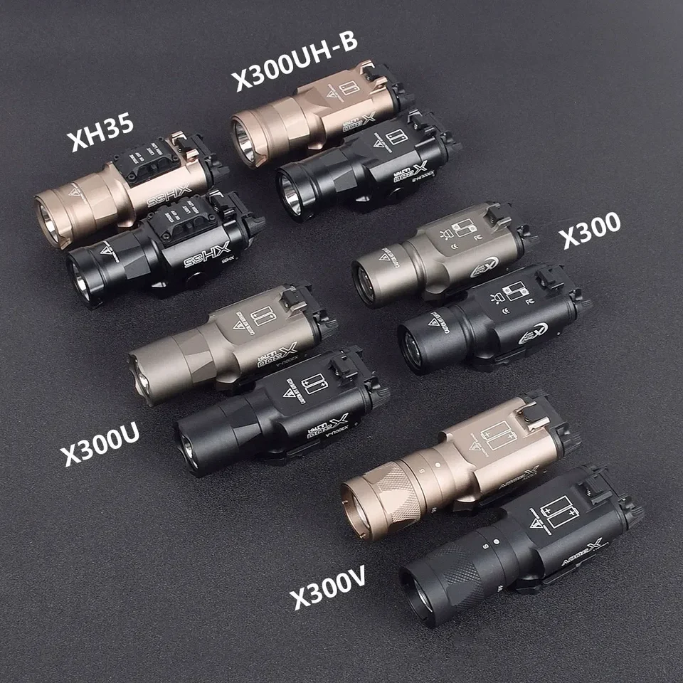 Taktický SureFir X300U x300 Ultra XH35 x300V kovová pištoľová pištoľová ľahká zbraňový pištoľ Light Strobe baterka lanterna pre 20 mm koľaj