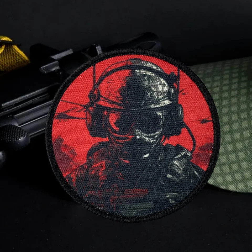 Taktický vojak Aircraft Badge Vytlačené záplaty armádny vojenský morálky a slučka nálepky na vonkajšie batohové doplnky