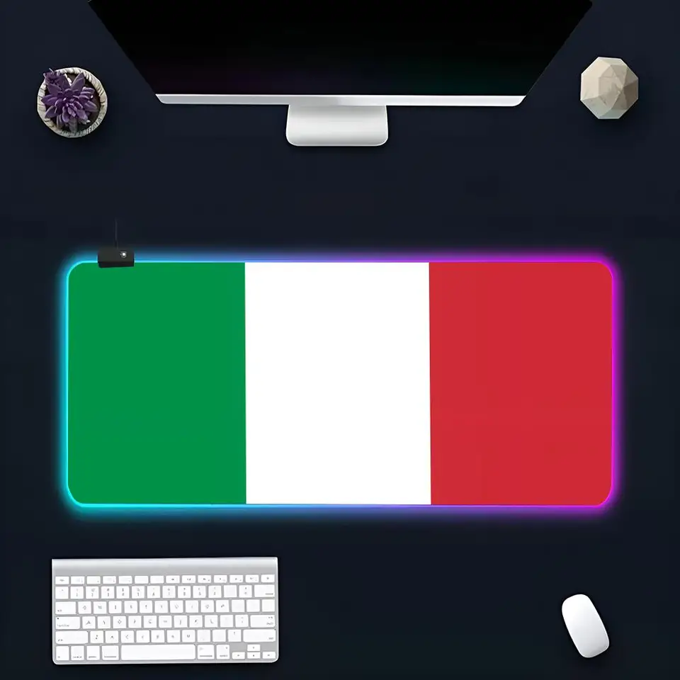 Talianska vlajková podložka Mouse Pad Veľká podložka myši RGB Mouse Pad XXL LED MOSE MOST MOŽNÁ Japan Mousepads stolové podložky Klávesnicové rohože koberec s podsvietením