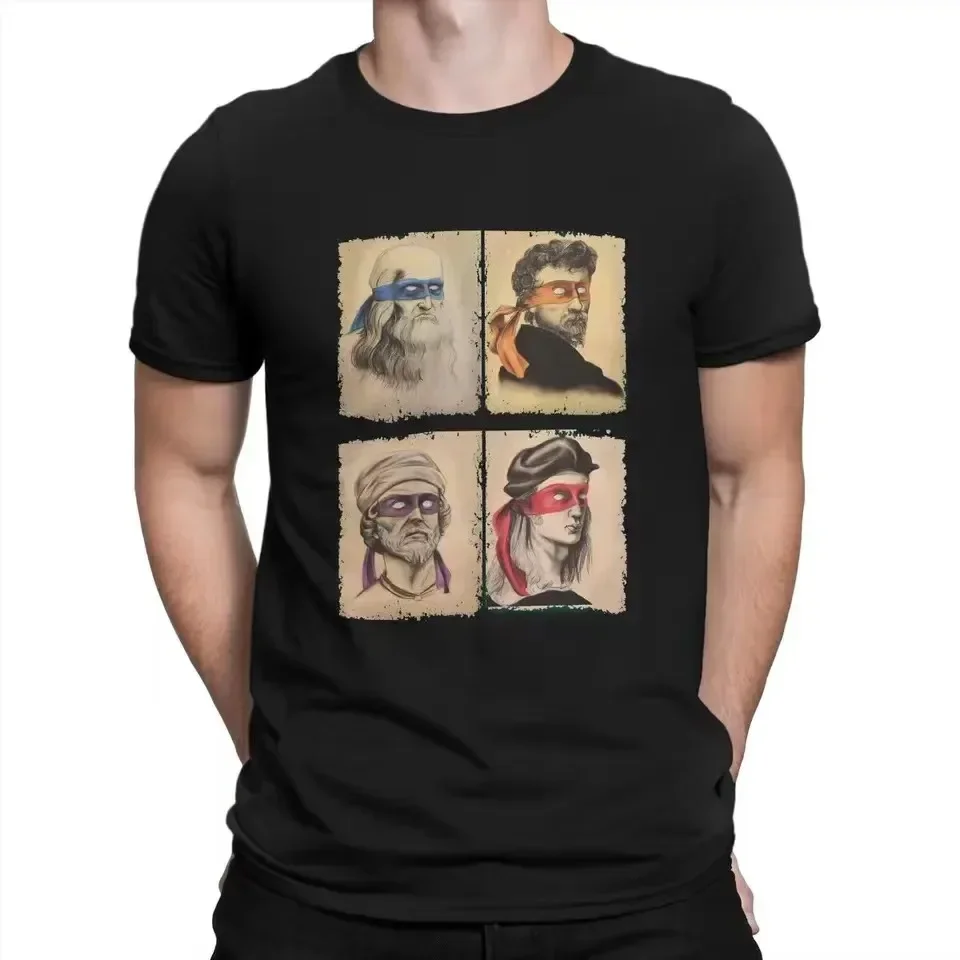 Talianske vtipné pánske tričko Art Lovers Gift Renaissance Ninja Artist Cotton Grafické tričká Streetwear Nadmerné tričko Tričko