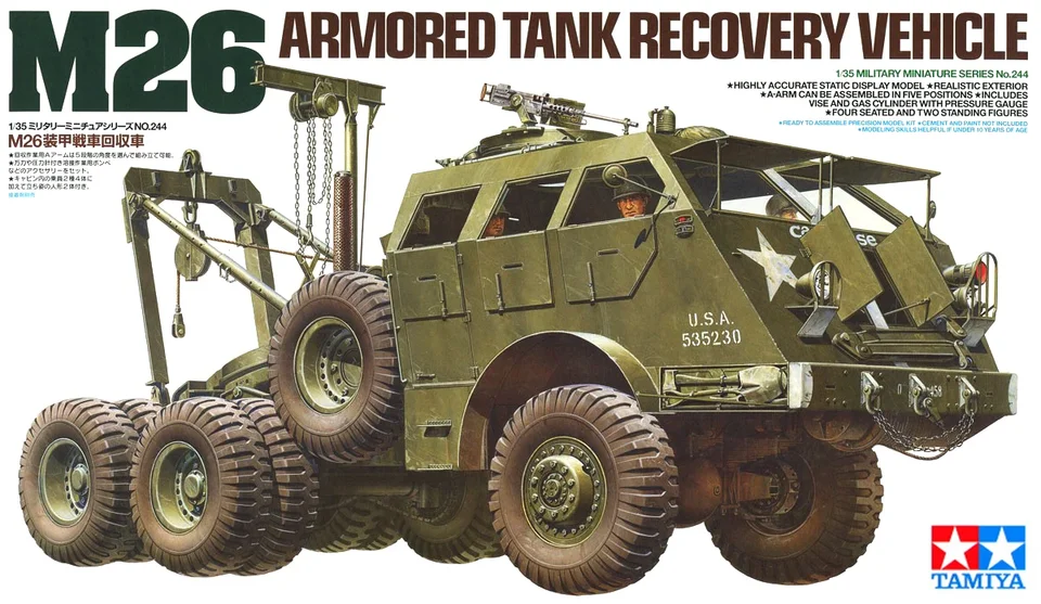 Tamiya 35244 1/35 M26 Obrnená nádrž na reguláciu vozidla Plastová modelová súprava