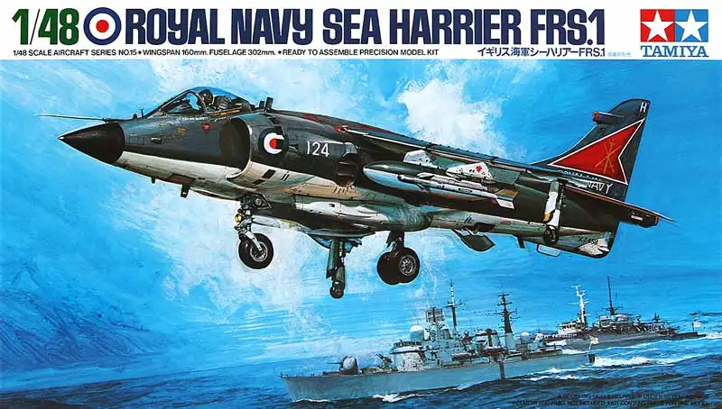 Tamiya Hawker Sea Harrier - Plastová modelová súprava lietadla - 1/48 Scale - #61026