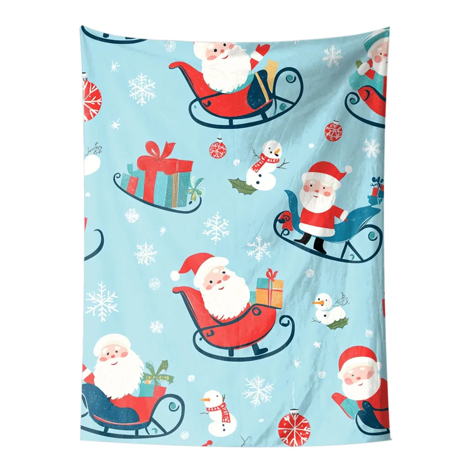 Tan Hádajte prikrývku pre posteľ 1 ks vianočná prikrývka flanel fleece Snowman Deer celú sezónu ľahký, kto prikrývky a hodí