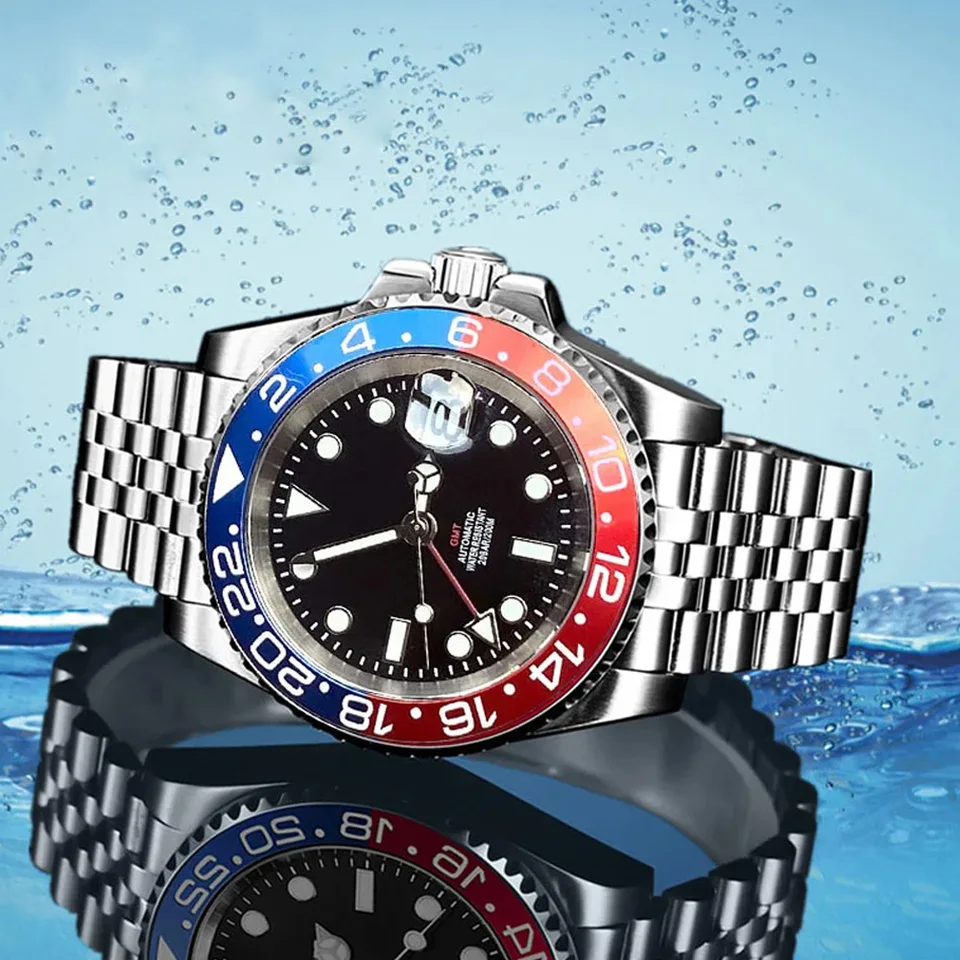 Tandorio NH34A 200 m nepremokavý 40 mm čierny číselník NH34 GMT Automatický pohyb Swim Dive Watch Men